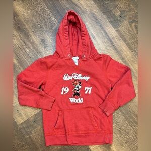 Vintage Disney Kids Red Hoodie with Minnie Mouse Girls Size Medium